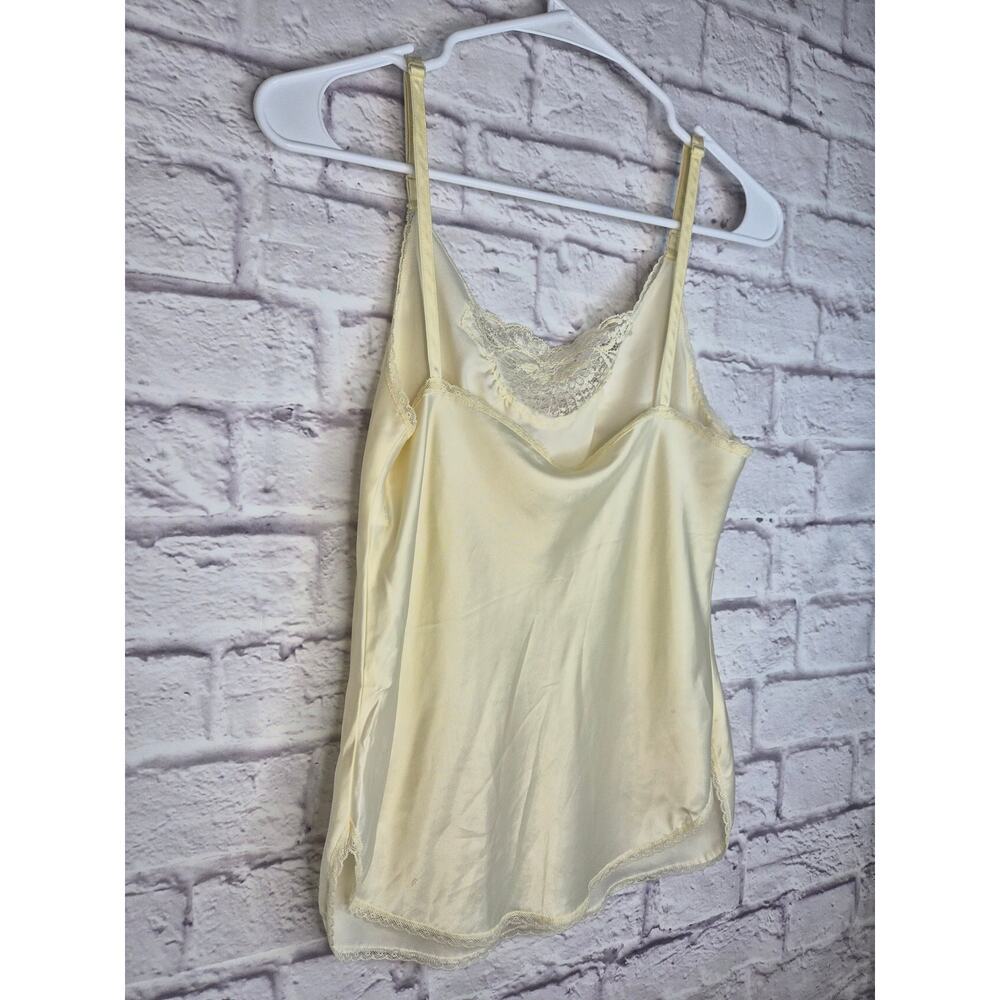 VTG Olga Camisole M Cream Satin Lace Trim Cami Lingerie Style 10033 USA Made - Picture 6 of 8